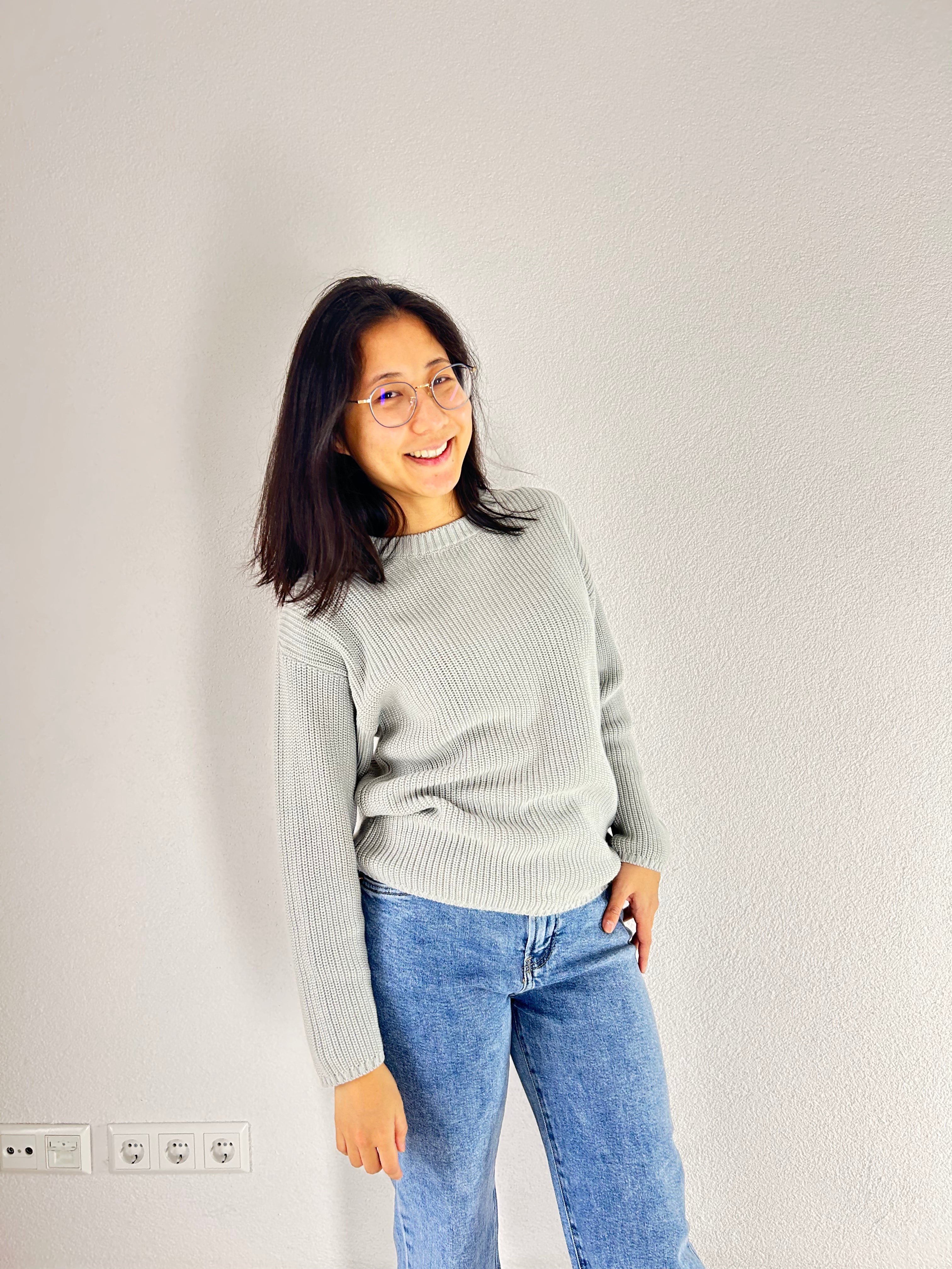 Kids Knit Pullover relaxed fit from Organic Cotton - Teal Mist