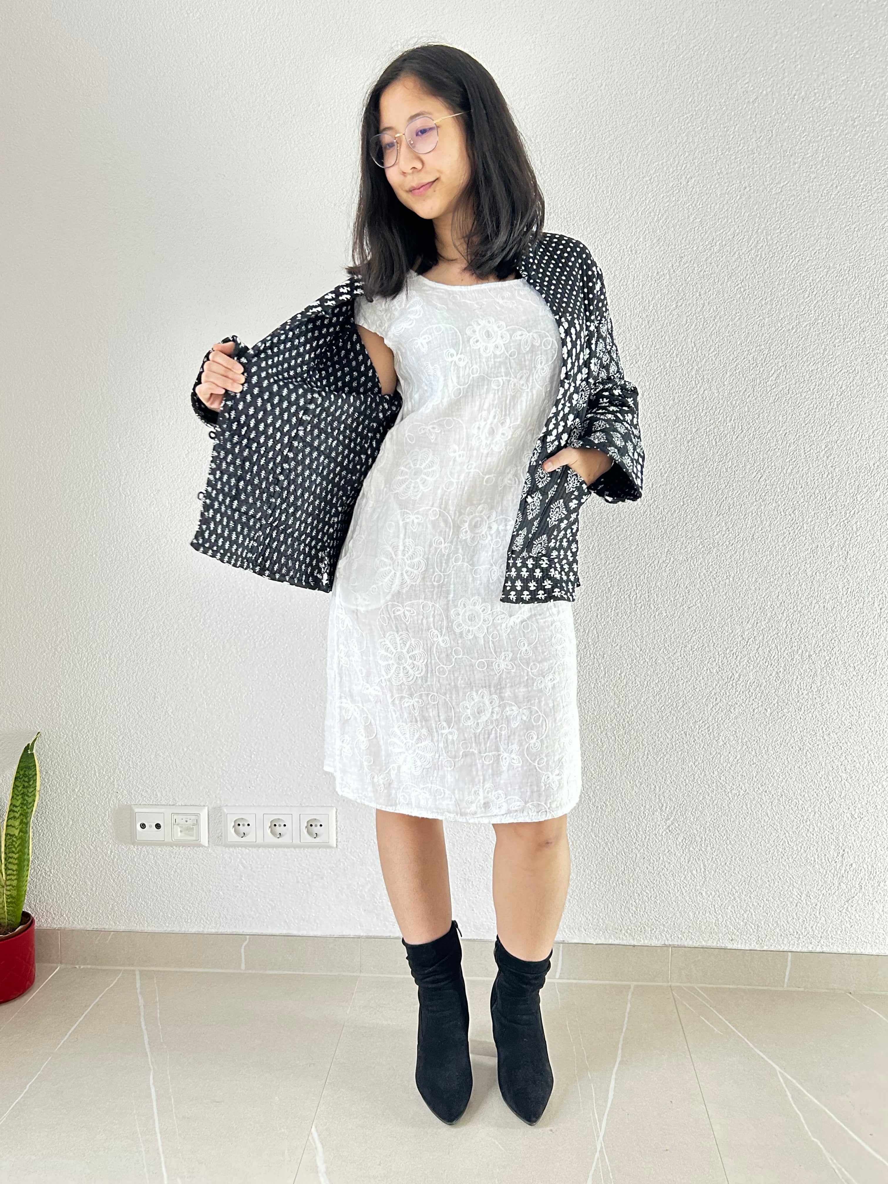 Midnight Hand Block Printed Reversible Jacket