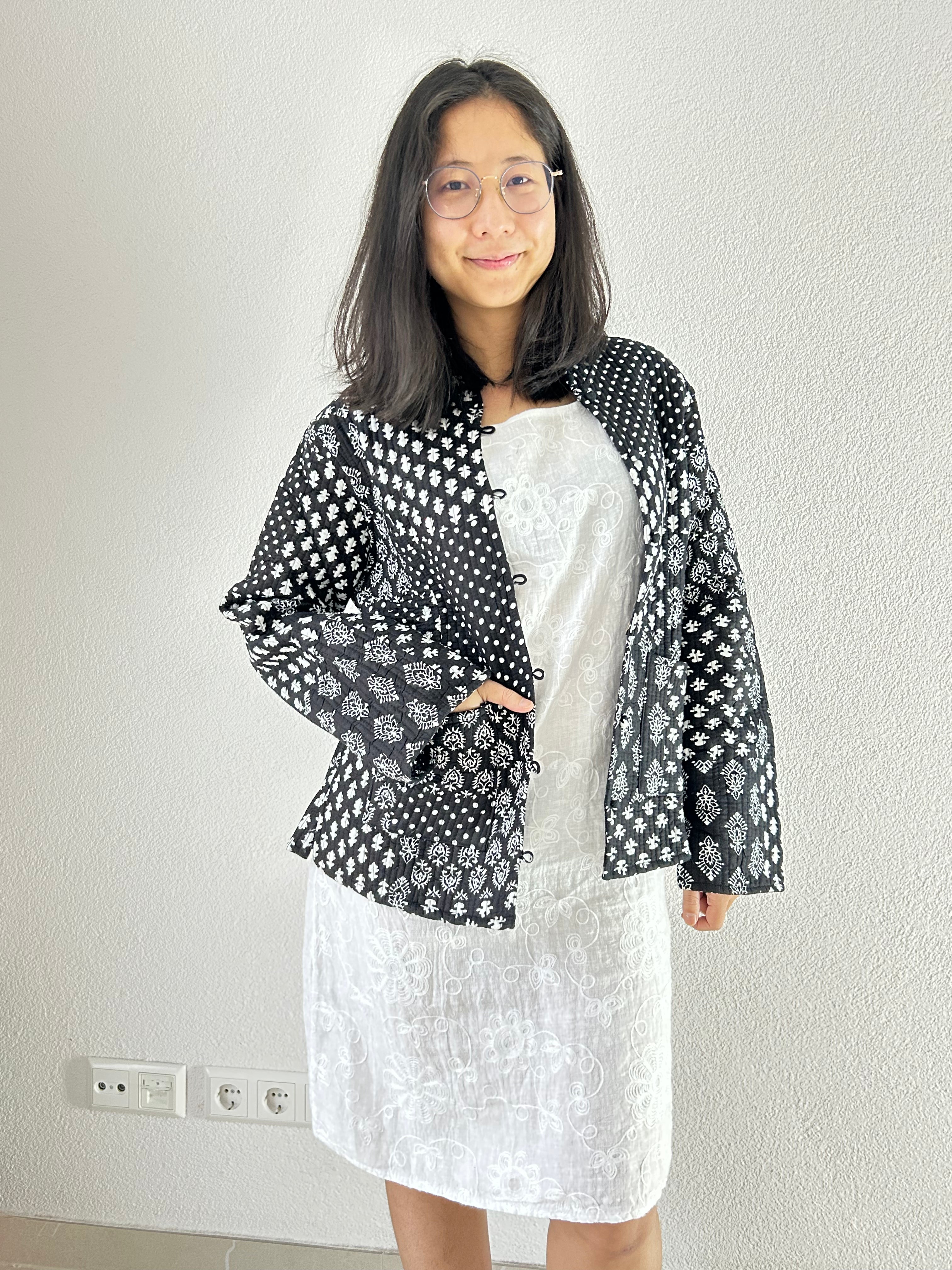 Midnight Hand Block Printed Reversible Jacket