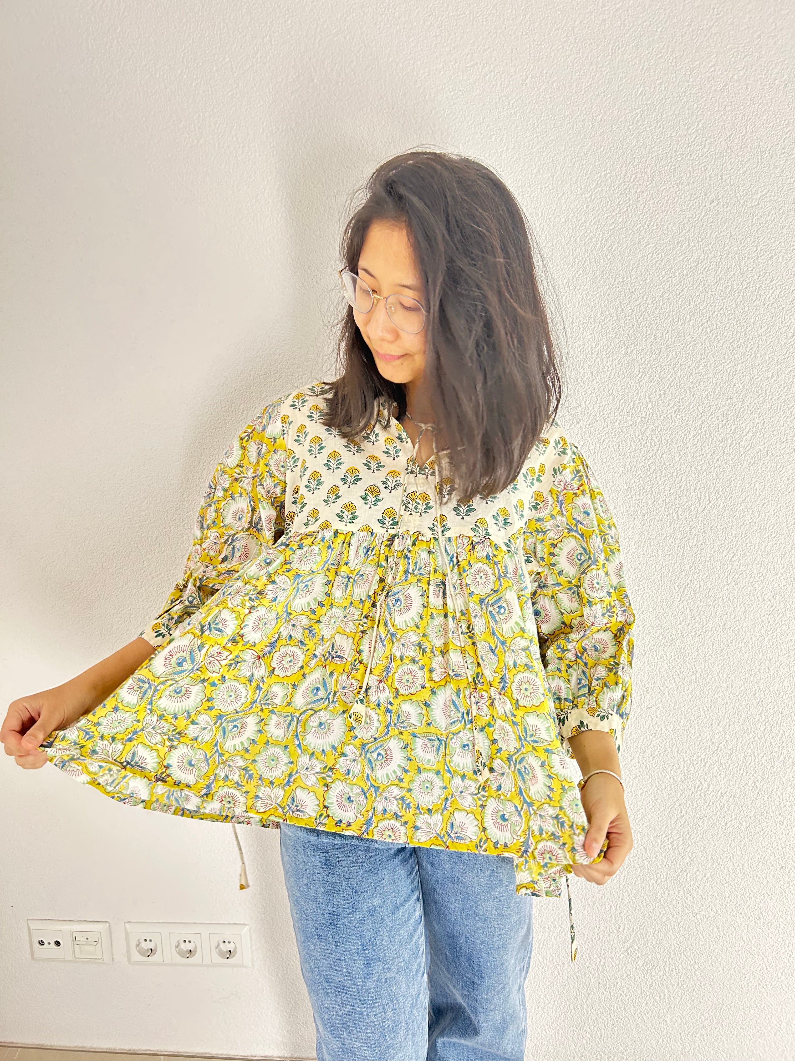Soft Sunlight Hand Block Printed Blouse