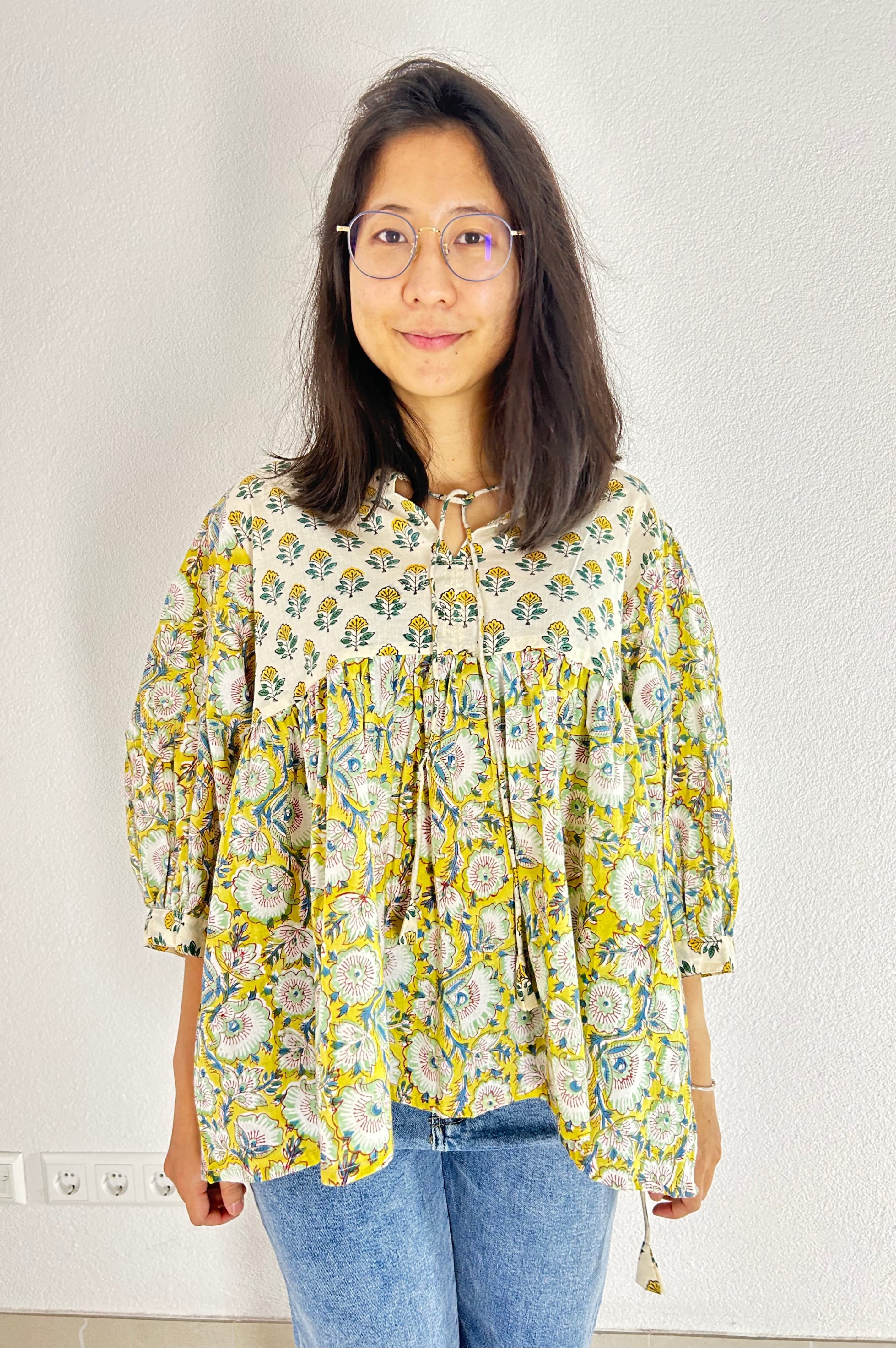 Soft Sunlight Hand Block Printed Blouse