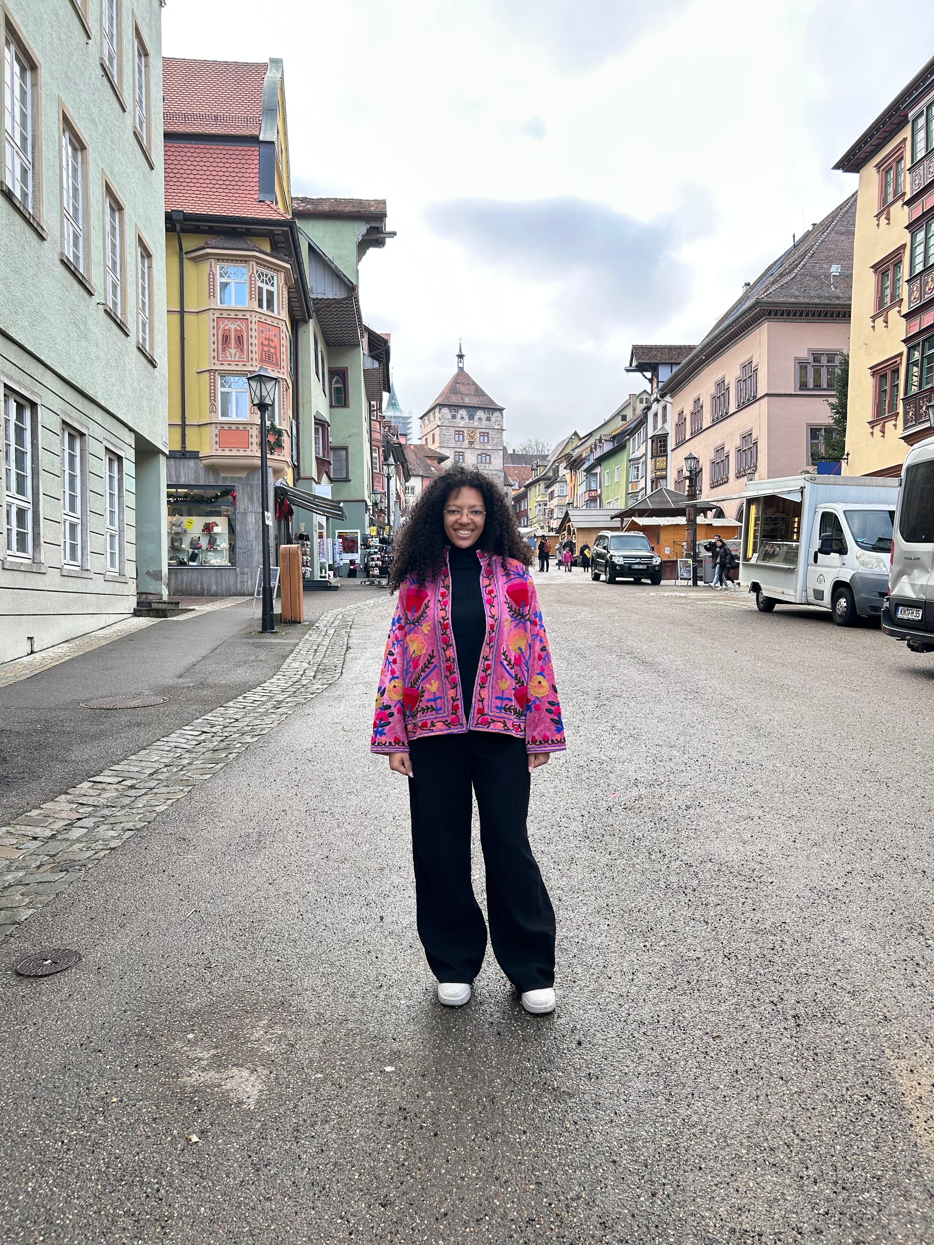 Vivid Peony Hand-Embroidered Velvet Suzani Jacket