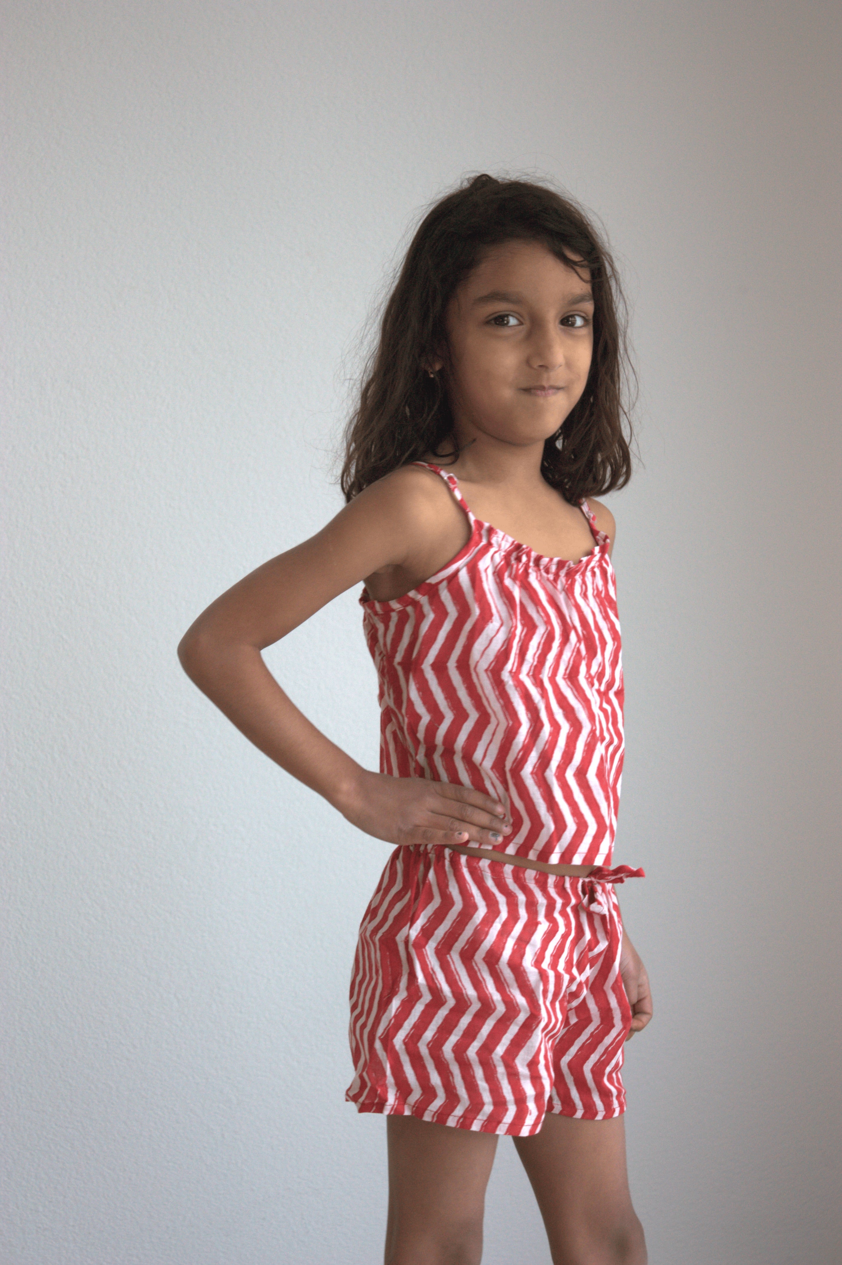 Zig-Zag Handblock-bedrucktes Co-Ord-Set