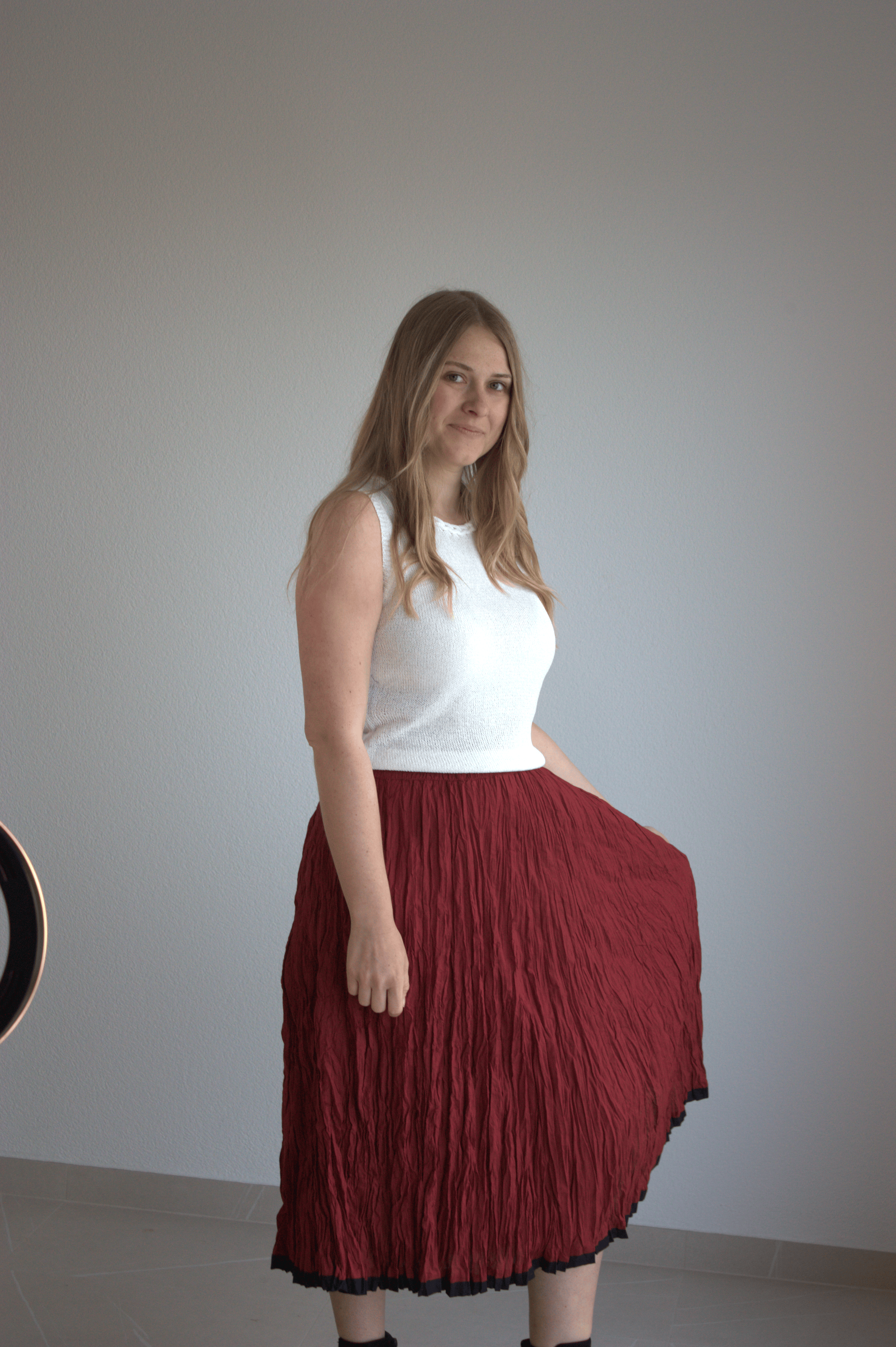 Sindoori Pleated Handcrafted Skirt