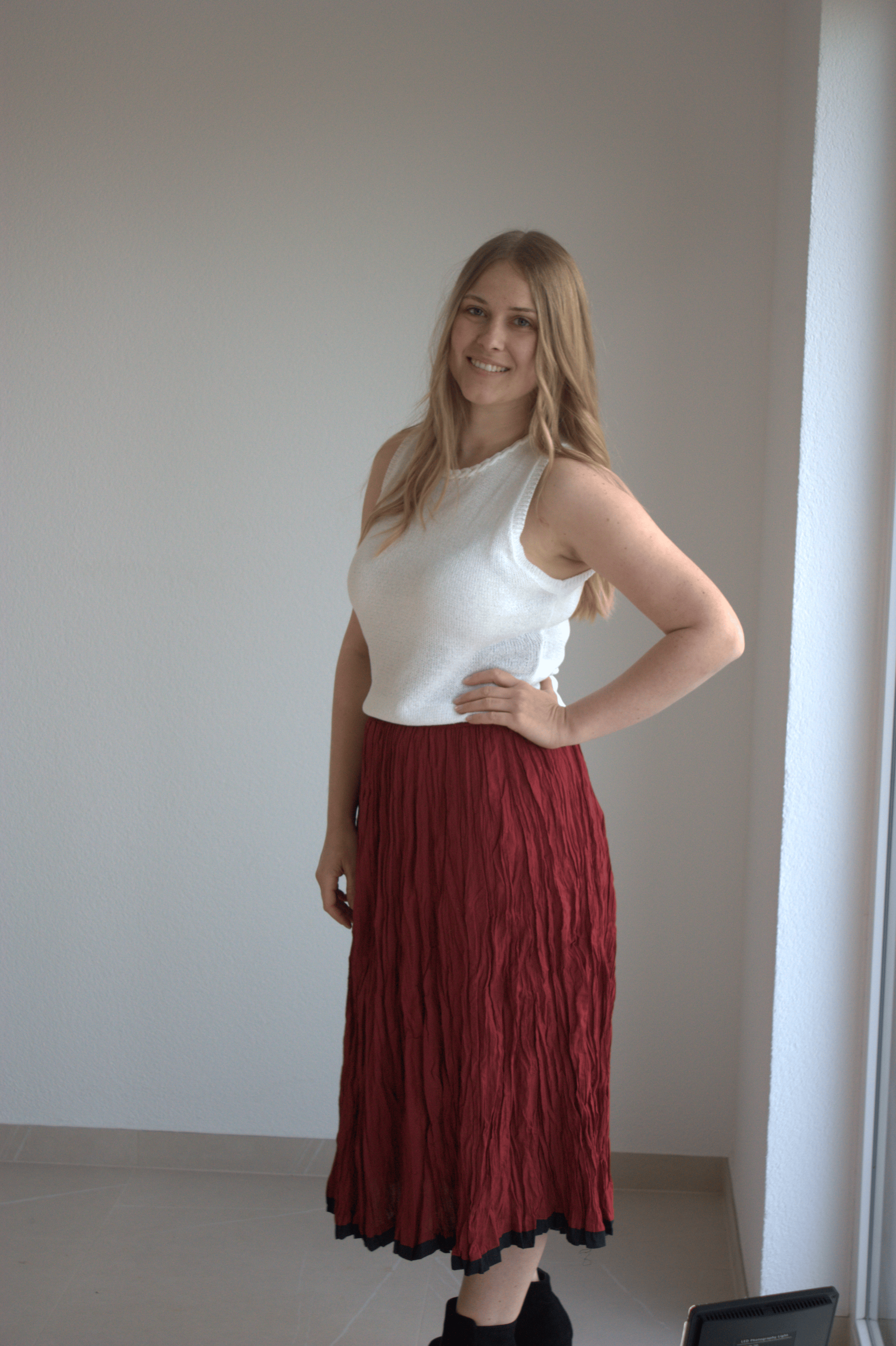 Sindoori Pleated Handcrafted Skirt