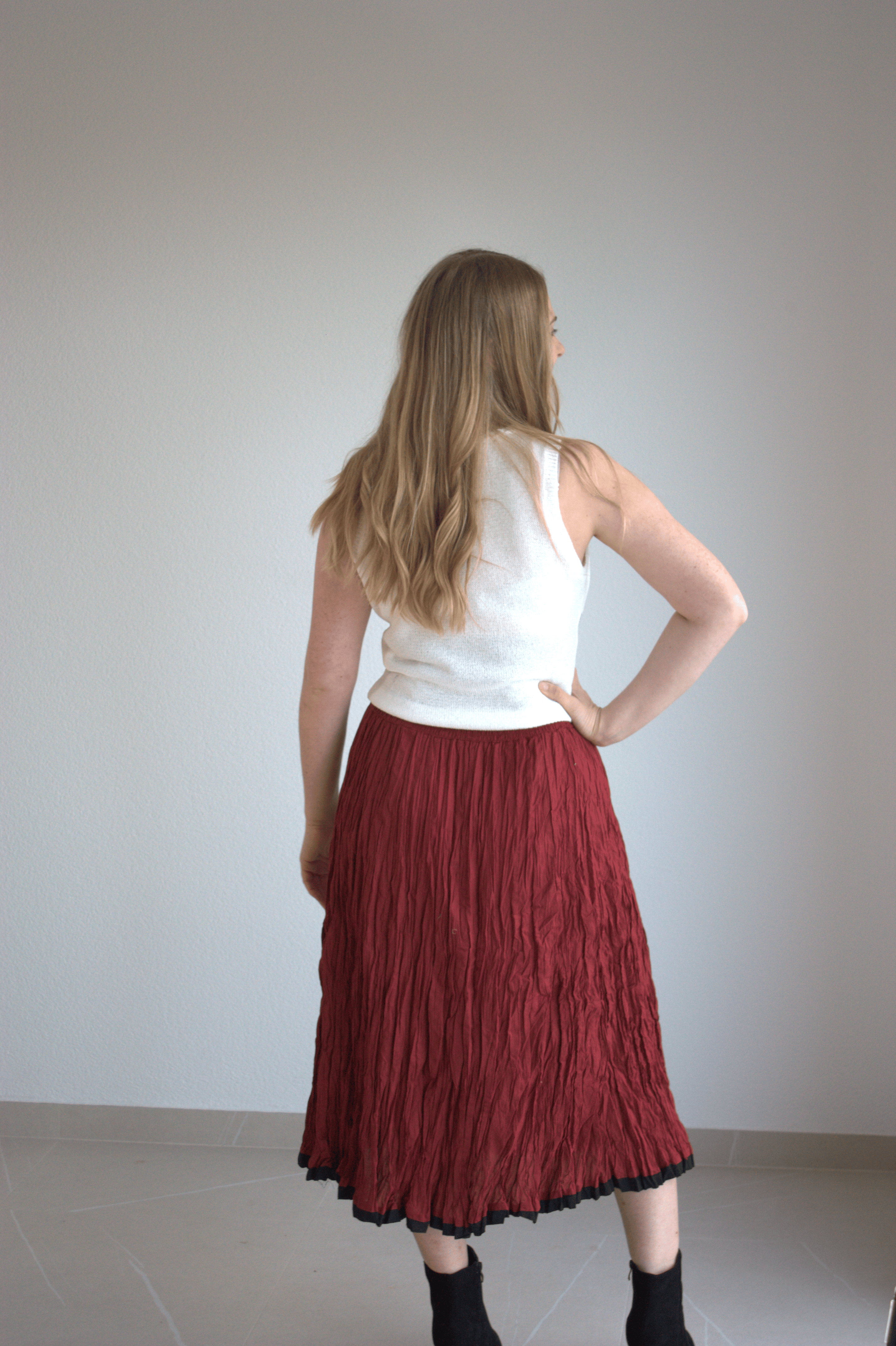 Sindoori Pleated Handcrafted Skirt