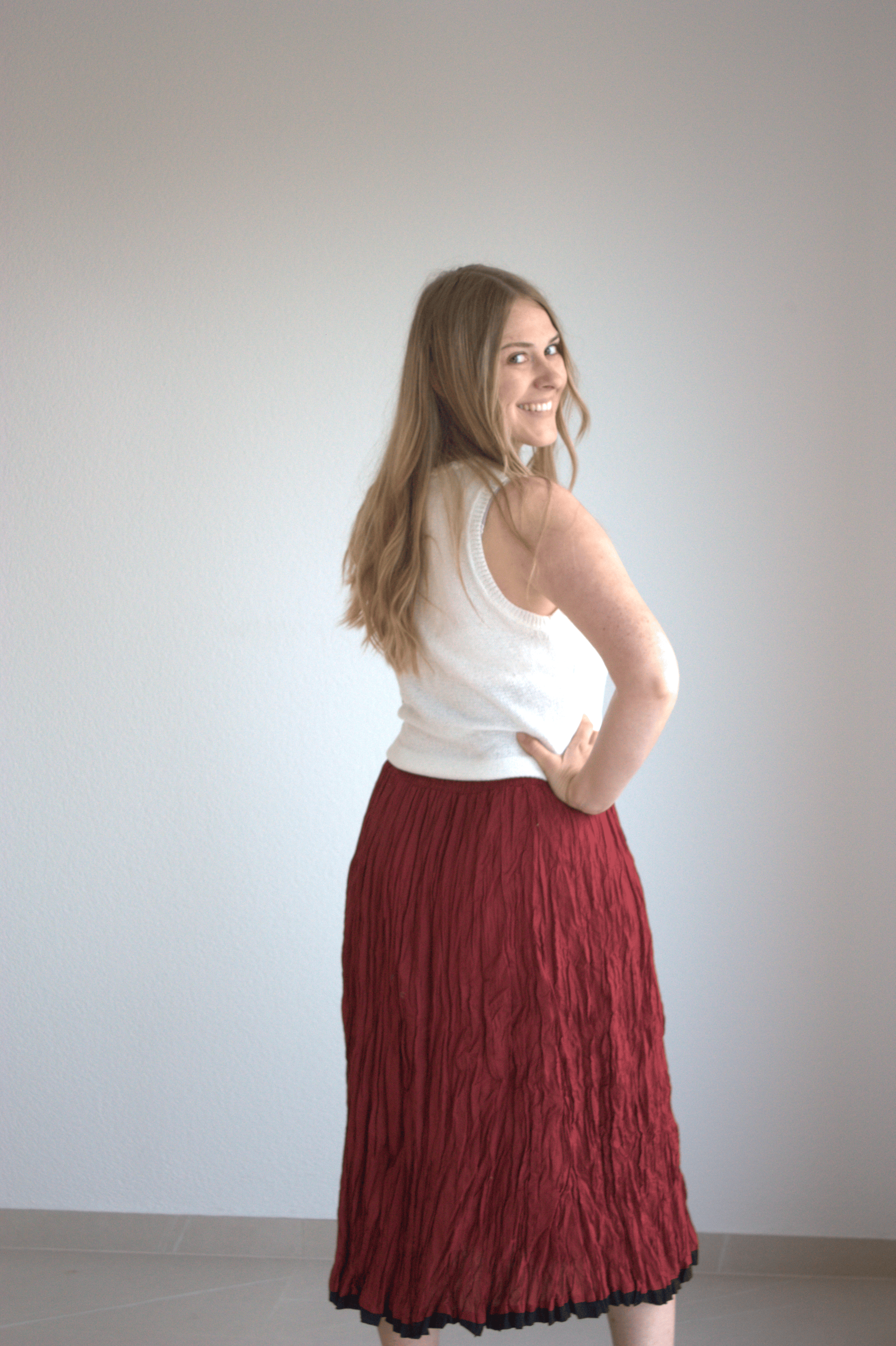Sindoori Pleated Handcrafted Skirt