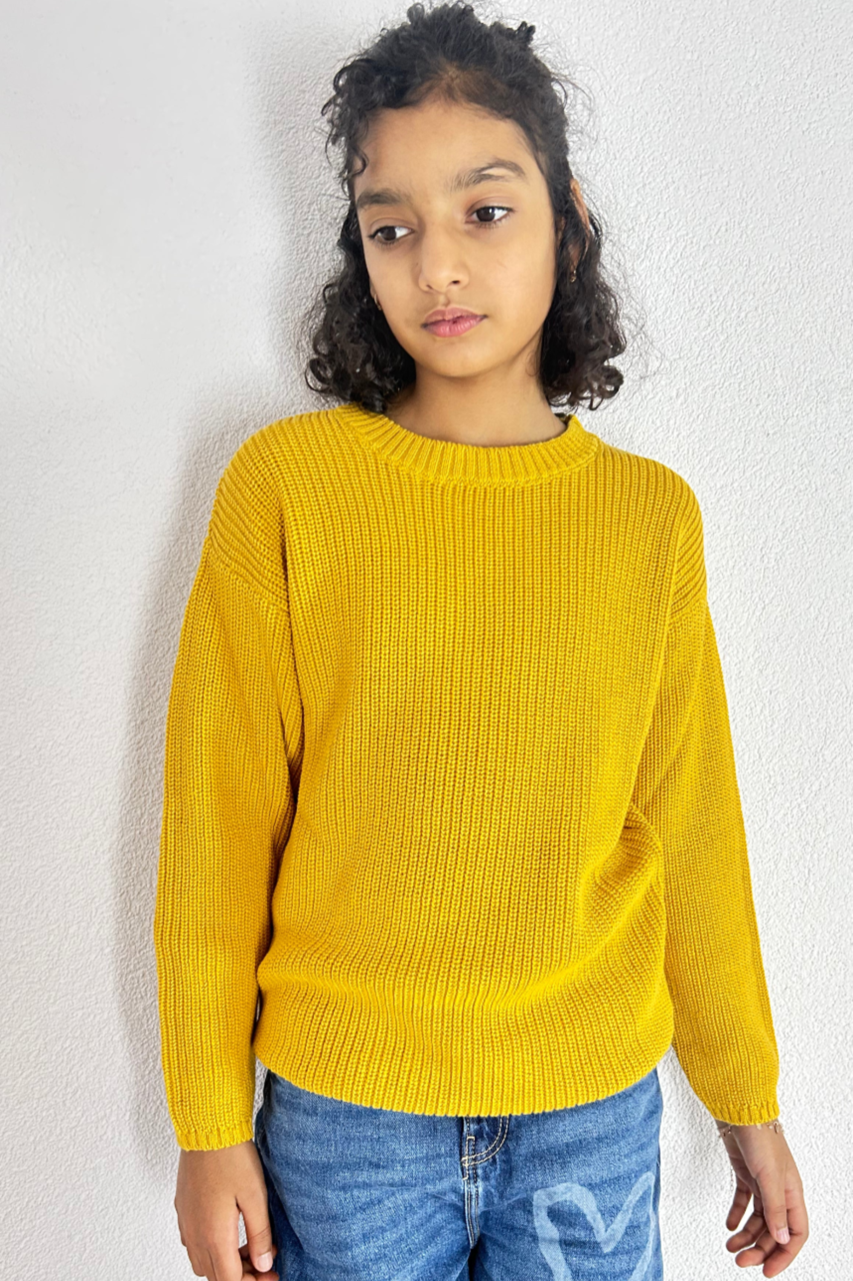 Kids Knit Pullover relaxed fit from Organic Cotton - Golden Oak
